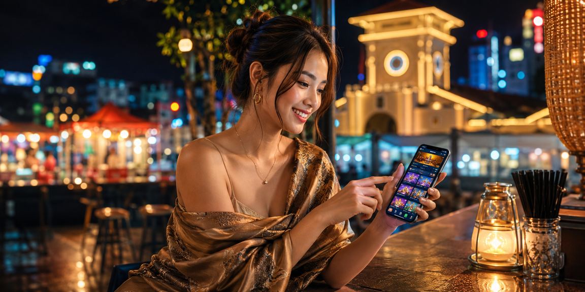 Giao diện casino trực tuyến trên điện thoại với bàn baccarat live dealer